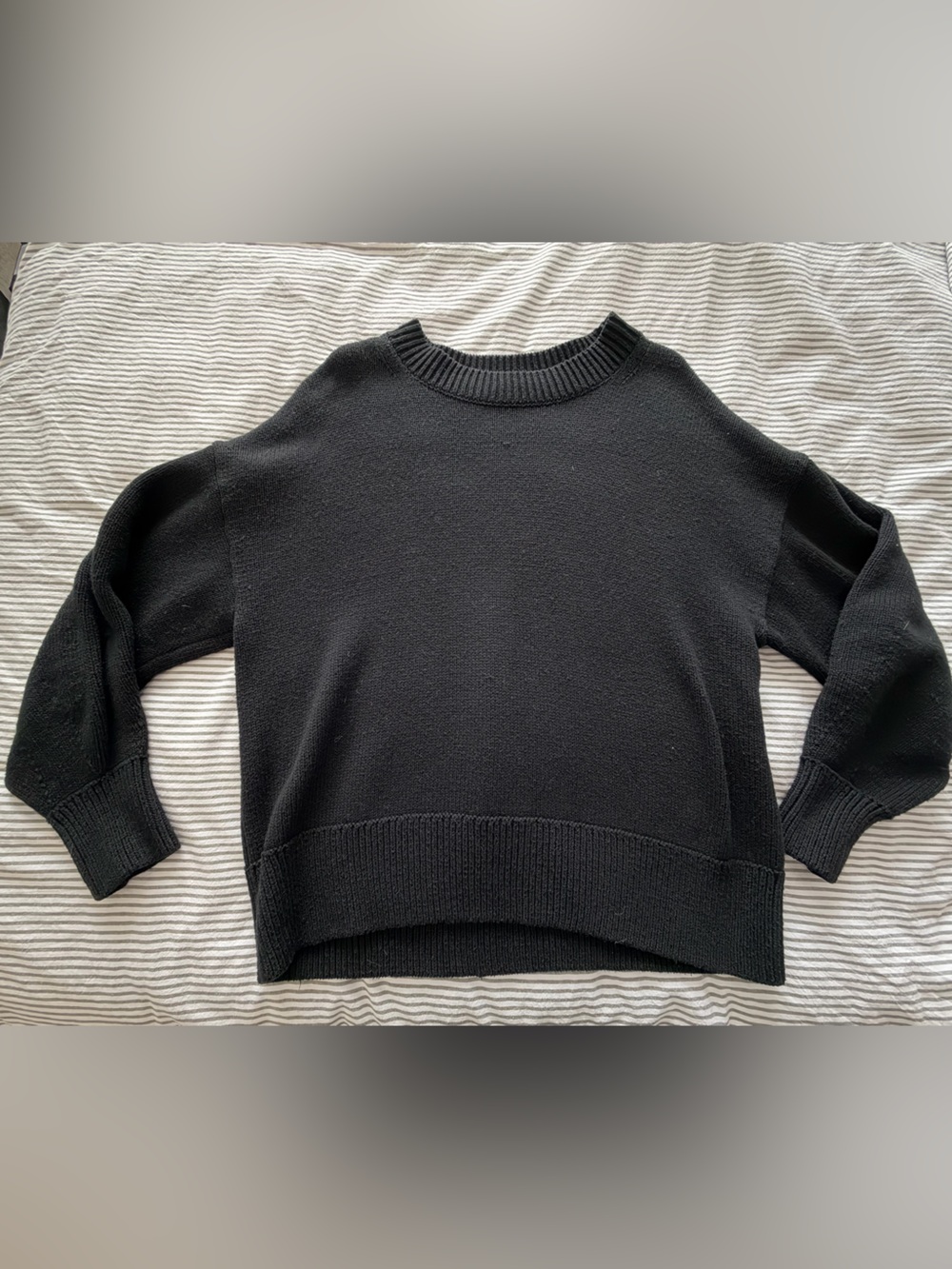 Banana Republic Black Ribbed Crewneck Sweater